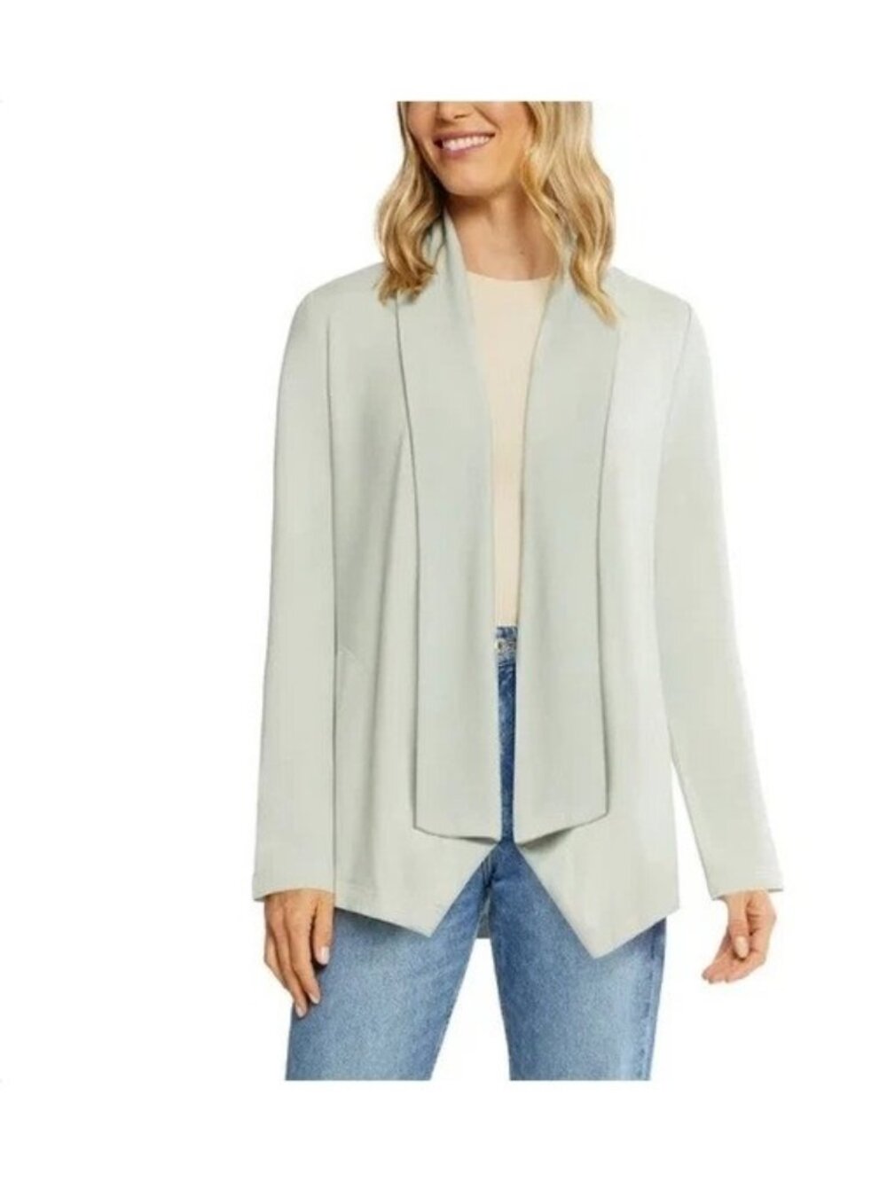 NWT Max & Mia Women’s L Drape Front Cardigan Light Olive
